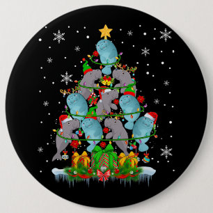 Badge Rond 15,2 Cm Père Noël Reindeer Elf Manade les lumières des arb