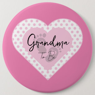 Badge Rond 15,2 Cm Personnalisable Baby Faire-part rose
