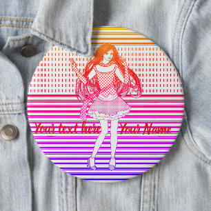 Badge Rond 15,2 Cm Petite amie arc-en-ciel
