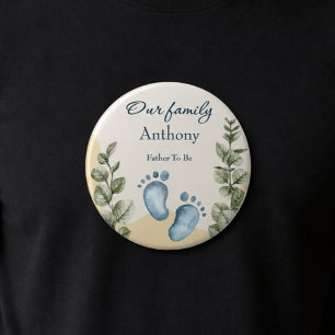 Badge Rond 15,2 Cm Petits Merveilles Petits Pieds Futur Papa