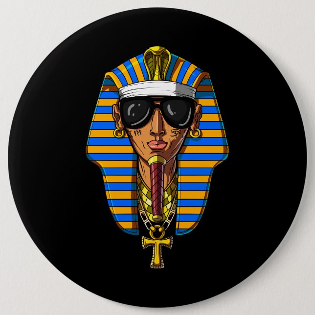 Badge Rond 15,2 Cm Pharaon égyptien Tutankhamon Gangsta King Tut (Devant)
