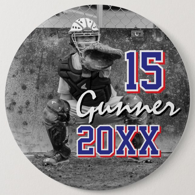Badge Rond 15,2 Cm Photo de sport personnalisée (Devant)