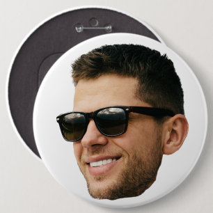 Badge Rond 15,2 Cm Photo de visage personnalisée