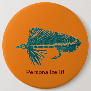 Badge Rond 15,2 Cm Pile Matuka vert pêche à la mouche, art de liage à