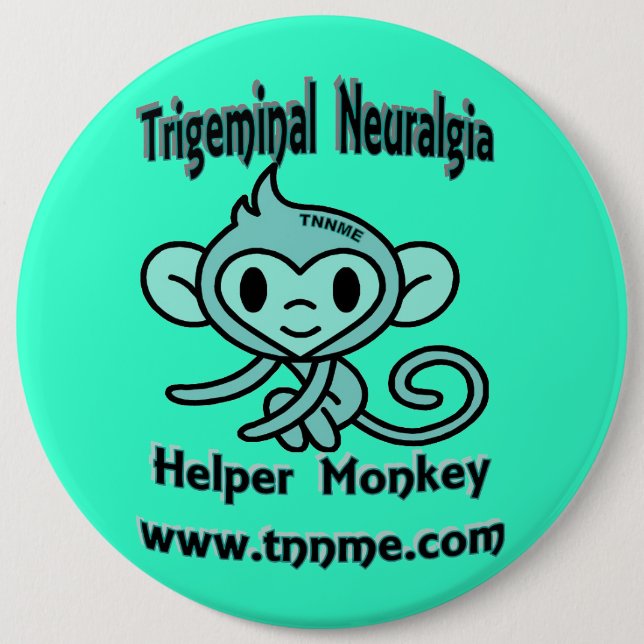 Badge Rond 15,2 Cm Pin. de singe d'aide de névralgie faciale (Devant)