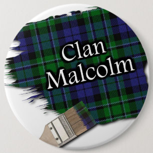 Badge Rond 15,2 Cm Pinceau de tartan de Malcolm de clan