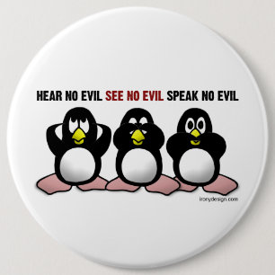 Badge Rond 15,2 Cm Pingouins malins