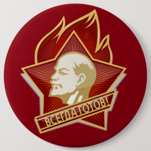 Badge Rond 15,2 Cm Pioneers Pin Button feat. Lénine