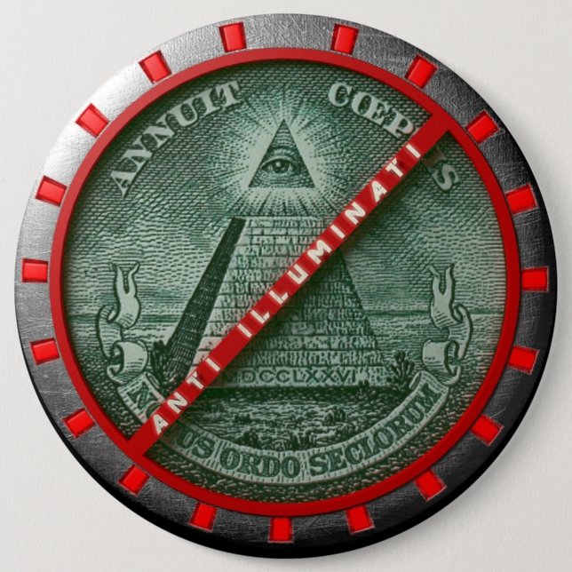 Badge Rond 15,2 Cm Plaque Anti Illuminati (Devant)