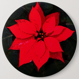 Badge Rond 15,2 Cm Poinsettia 6078