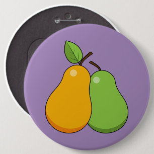 Badge Rond 15,2 Cm Poires jaunes et vertes