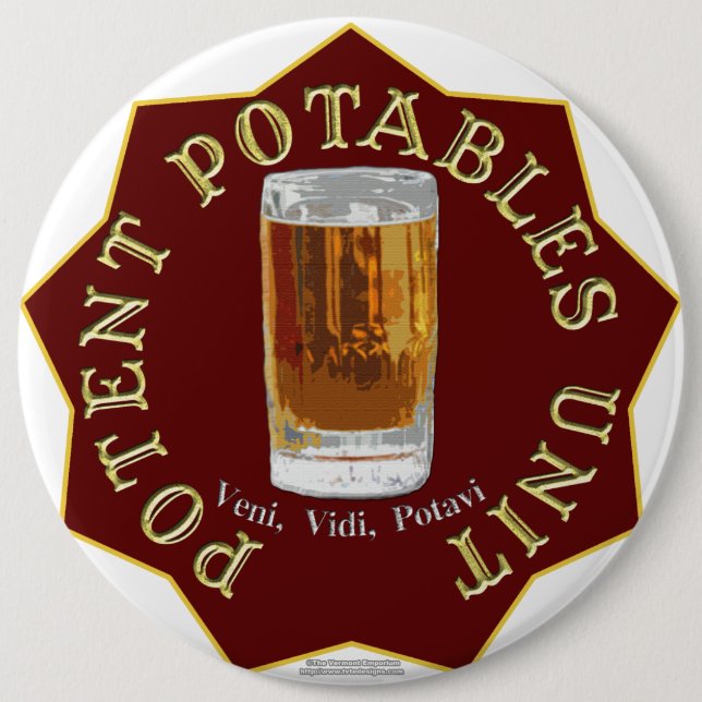 Badge Rond 15,2 Cm PPU (unité efficace de Potables) (rouge) (Devant)