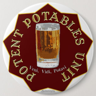 Badge Rond 15,2 Cm PPU (unité efficace de Potables) (rouge)