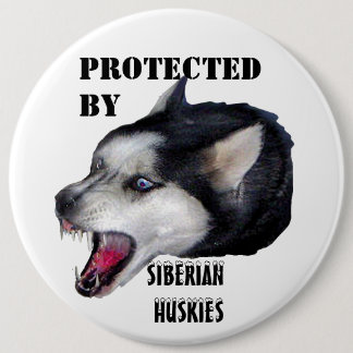 BADGE ROND 15,2 CM PROTÉGÉ PAR, BOUTON DE CHIENS DE TRAÎNEAU