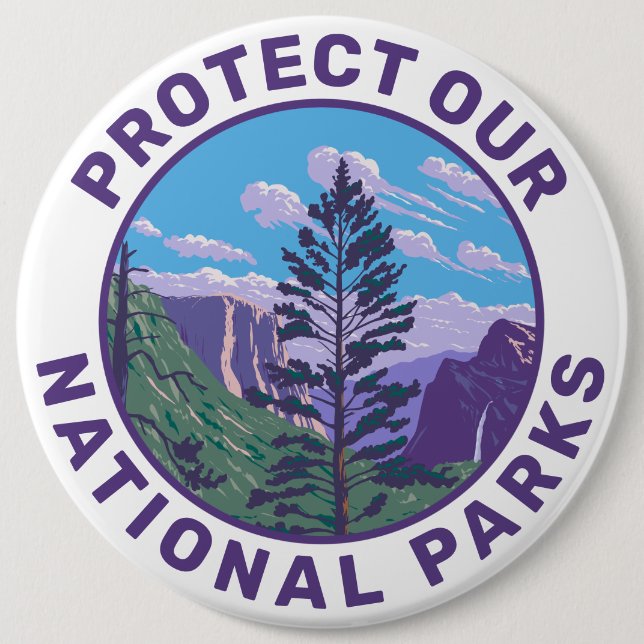 Badge Rond 15,2 Cm Protéger nos parcs nationaux Soutien (Devant)