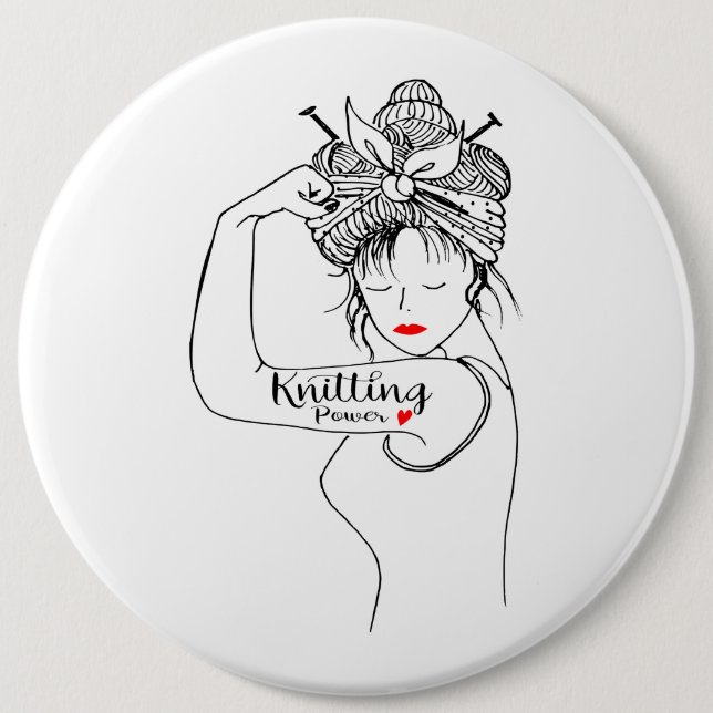 Badge Rond 15,2 Cm puissance de tricot (Devant)