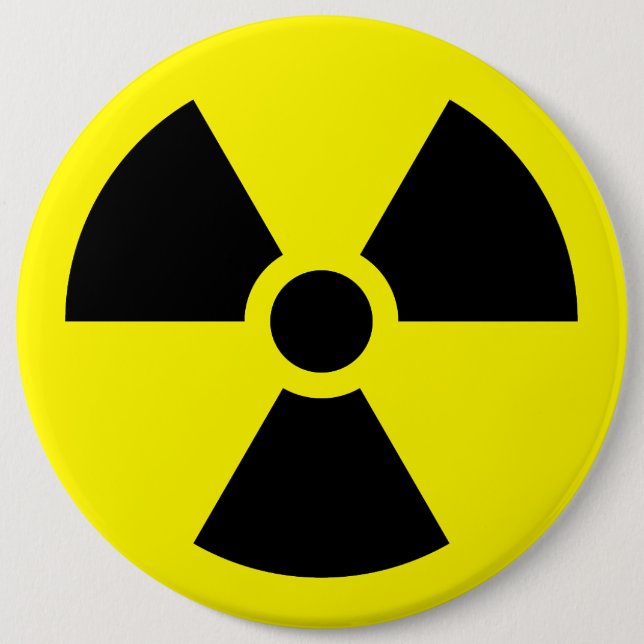 Badge Rond 15,2 Cm Radioactif (Devant)