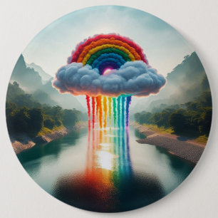 Badge Rond 15,2 Cm "Rainbow Dream : Cloud Over River Button Collectio