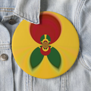 Badge Rond 15,2 Cm Rasta Colours Art Abstrait Imprimer