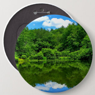 Badge Rond 15,2 Cm Réflexion de l'étang