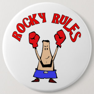 Badge Rond 15,2 Cm Règles rocheuses, boxeur