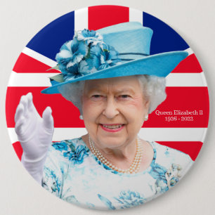 Badge Rond 15,2 Cm Reine Elizabeth