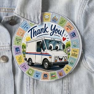 Badge Rond 15,2 Cm Remerciement aux travailleurs postaux appréciation