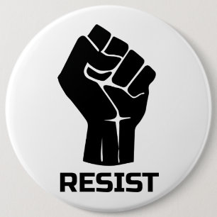 Badge Rond 15,2 Cm Résister avec le poing - en noir