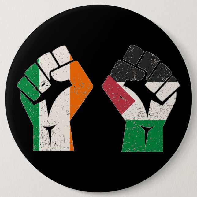 Badge Rond 15,2 Cm Rétro Irlande Palestine Solidarité Première révolu (Devant)