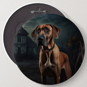 Badge Rond 15,2 Cm Ridgeback rhodésien Halloween Épouvantable