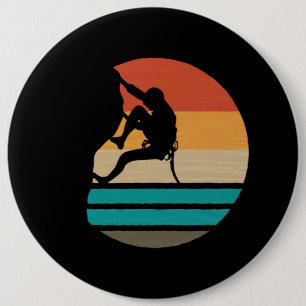 Badge Rond 15,2 Cm Rock Climbing Climber Retro