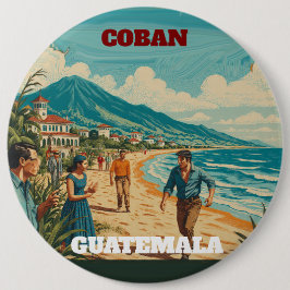 Badge Rond 15,2 Cm Rompecabezas  GUATEMALA COBAN Retro poster