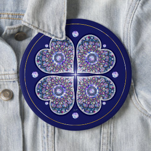 Badge Rond 15,2 Cm rosace bleue