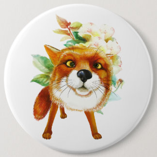 Badge Rond 15,2 Cm Roses de Fox. Aquarelle