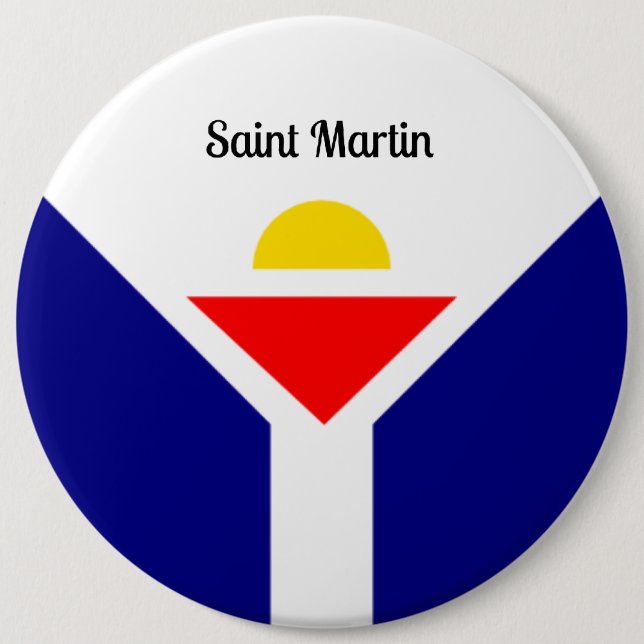 Badge Rond 15,2 Cm Saint Martin, Caraïbes (Devant)