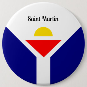 Badge Rond 15,2 Cm Saint Martin, Caraïbes