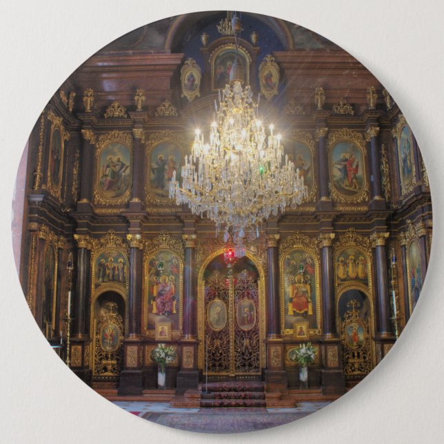 Badge Rond 15,2 Cm Sainte Trinité Église grecque orthodoxe (Devant)