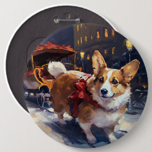 Badge Rond 15,2 Cm Saison de Noël de Corgi