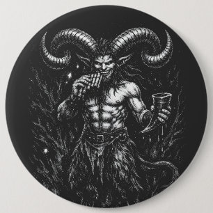 Badge Rond 15,2 Cm Satyre d'hiver cornu — par BurnsInHell