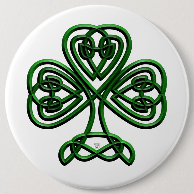 Badge Rond 15,2 Cm Shamrock (Devant)