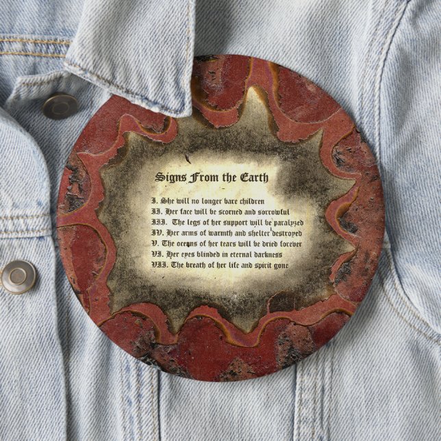 Badge Rond 15,2 Cm Signes De La Terre (En situation)