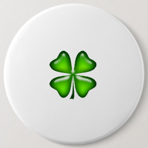 Badge Rond 15,2 Cm Simple Four Leaf Clover Irish St. Patrick's Day