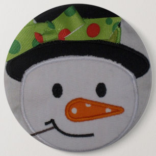 Badge Rond 15,2 Cm Snowman Holiday