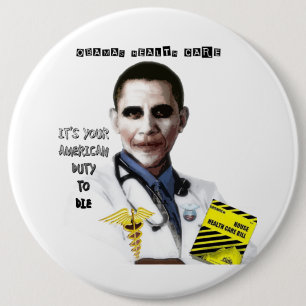 BADGE ROND 15,2 CM SOINS DE SANTÉ D'OBAMA