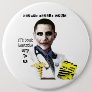 BADGE ROND 15,2 CM SOINS DE SANTÉ D'OBAMA