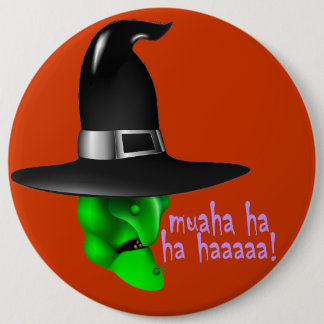 Badge Rond 15,2 Cm Sorcière effrayante de Halloween