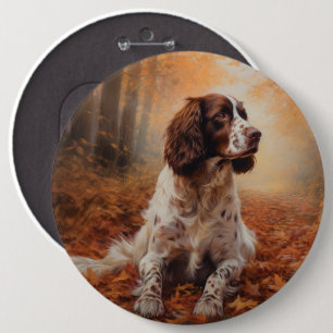 Badge Rond 15,2 Cm Springer Spaniel à l'automne Feuilles automne Insp