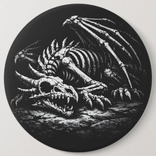 Badge Rond 15,2 Cm Squelette de dragon — par BurnsInHell