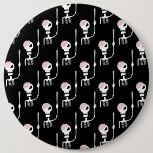 Badge Rond 15,2 Cm squelette d'Halloween avec une épée