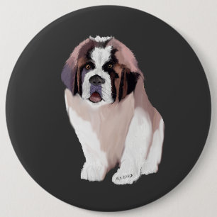 Badge Rond 15,2 Cm St. Bernard Puppy